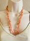 Pink Coral Necklace Genuine Natural Vtg Branch Beaded Collar Long Beads Real