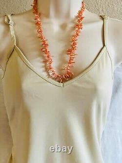 Pink Coral Necklace Genuine Natural VtG Branch Beaded Collar Long Beads Real