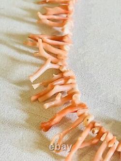 Pink Coral Necklace Genuine Natural VtG Branch Beads Beaded Collar Choker Real