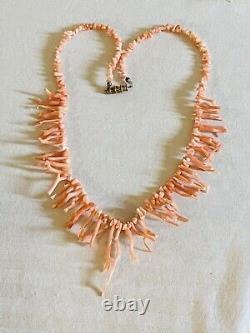 Pink Coral Necklace Genuine Natural VtG Branch Beads Beaded Collar Choker Real