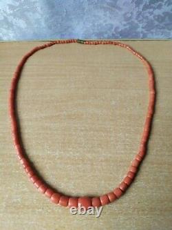 RARE Antique Natural 29.7 gram originall coral Ukrainian Necklace Real red coral