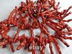 RARE Vintage Estate Red Coral Necklace Chunky Branch Stick Coral Sponge 818