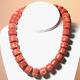 Rare Vintage Sterling Silver Large Coral Beaded 16 Necklace