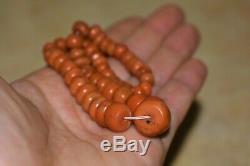 Rare 28,3g Natural Venetian Coral Beads Mediterranean style Necklace Undyed VTG
