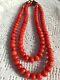 Rare Necklace Red Mediterranean Coral Bead Single Strand Heavy Necklace 28 73g