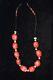Rare Vintage Style Natural Red Coral Necklace Beads 18 Inch