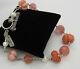 Rebecca Collins Sterling Silver Column Pearl Carved Peach Coral Bead Necklace