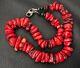 Red Coral Necklace 18 Chunky Irregular Beads
