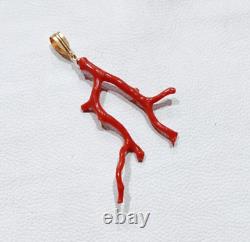 Red Coral Pendant Necklace-Genuine Coral Pendant Natural Coral Branch Pendant