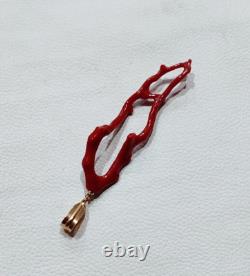 Red Coral pendant Coral Branch Pendent Natural Coral Handmade Pendant Jewelry