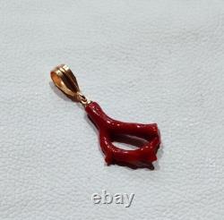 Red Coral pendant Coral Pendent Necklace Natural Coral Handmade Pendant Jewelry