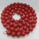 Red Round Beads Coral Necklace Mediterranean Natural 10mm 24 80 Gr