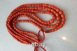 Reserved! 194gr Antique Coral Necklace Natural Undyed Beads