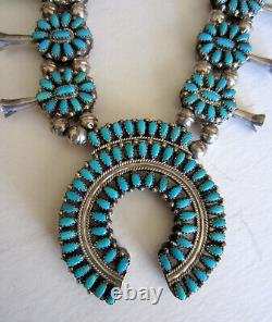 Reversible Navajo Squash Blossom Necklace Turquoise/Coral Sterling