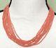 Rising Sun Salmon Coral Bead 10 Strand 12k Gold Filled Necklace 18