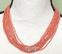 Rising Sun Salmon Coral Bead 10 Strand 12K Gold Filled Necklace 18