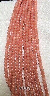 Rising Sun Salmon Coral Bead 10 Strand 12K Gold Filled Necklace 18