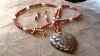 River Jasper Heart With Coral Beads