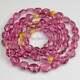 Rubellite Pink Tourmaline Smooth Oval Nugget Bead Necklace 18k Solid Gold 28.5