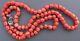 Stunning Antique Chunky Real Coral Barrel Bead Necklace 21g