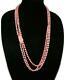 Salmon Coral Bead Triple Strand 30 Necklace W Carved Coral Rose & Gold Closure