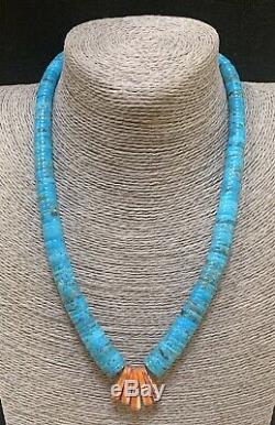 Santo Domingo Turquoise Heishi Bead Spiny Oyster Necklace Lupe Lovato