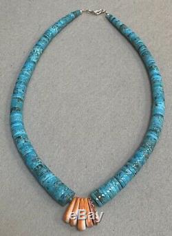 Santo Domingo Turquoise Heishi Bead Spiny Oyster Necklace Lupe Lovato