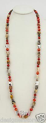 Simon Sebbag Sterling Silver 38 Multi Coral with Beads Necklace NB611/CORM38