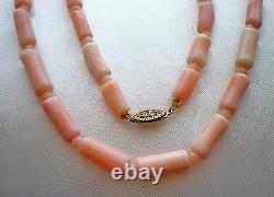 Sterling Silver 925 Natural Genuine Pink Angel Skin Coral Beaded Necklace 27.4 g