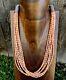 Sterling Silver Multi Strand Pink Coral W Pearls Bead Necklace 22 Inch
