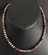 Sterling Silver Red Coral W 6mm Pearls Bead Necklace 18 Inch
