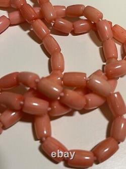 Stunning Coral Necklace 3 Strands Silk Knoted 925 Clasp? Wow