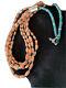 Stunning! Navajo Pink Coral 5s Sterling Silver Turquoise Bead Necklace 24 1146