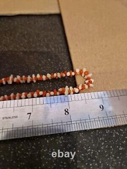 Stunning, Rare, Georgian, Carved Rolling Pin Coral Bead Necklace