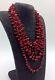 Stunning Sterling Silver 925 Multi Strand Red Coral Chip Nugget Beaded Necklace