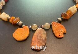 Stunning Sunstone, Raw Coral, Amber, Carnelian, Pearl, Citrine, Necklace 22 ins