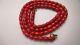Stylish Italy Jewelry Old Handmade Authentic Barrel Carved Coral Necklace 48 Gr