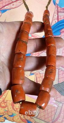 Tibetan Old Antique Coral Bead Necklace