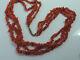 Triple 3 Strand Natural Branch Coral Bead 17.5 Necklace 31.5 Grams Cn 31