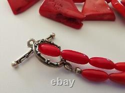 Unique Red Coral Huge Beads Choker Necklace