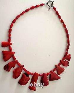 Unique Red Coral Huge Beads Choker Necklace