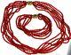 Untreated Natural Italian Red Coral Bead Necklace & Bracelet With 14k Gold Clasp