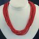 Vintage Eight Strands Red Natural Mediterranean Coral Bead Necklace 67,7g