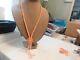 Vintage Estate Genuine Coral Bead Bolo Style Necklace Multi Strand With Tassel