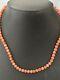 Vintage Mediterranean Coral Necklace Length 40 Cm Beads Dia 5 Mm