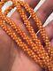 Vtg Braided Salmon Pink Coral Necklace Beaded Collar Strand Natural Genuine