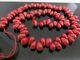 Vtg Genuine Red Coral Tear Drop Beads Necklace 26gr