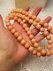Vtg Genuine Natural Necklace Authentic Sponge Coral Beads Beaded Graduated 12mm