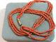 Victorian Dainty 3 Strand Salmon Coral Bead Strand 17 Necklace 18.7g Ce 112.1