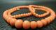 Victorian Naturally Pink Mediterranean Coral Beads Necklace 18 3/4